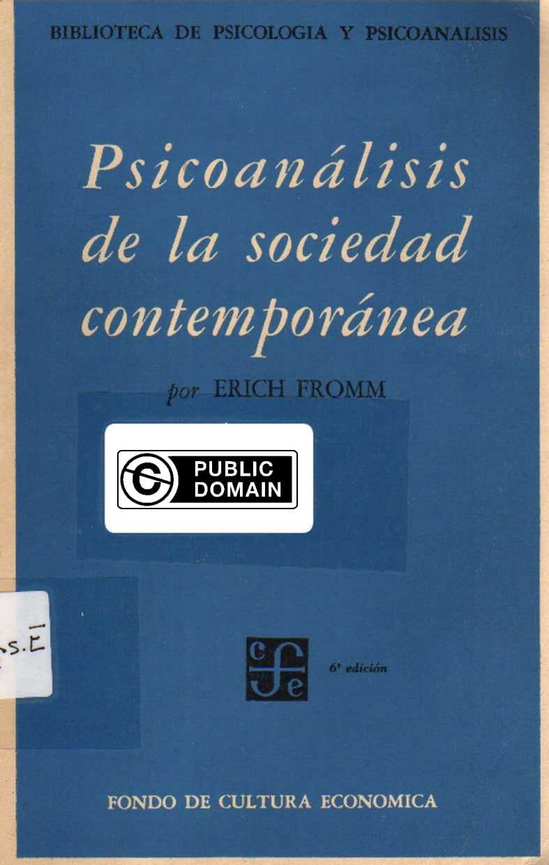 Psicoanálisis de la sociedad contemporánea